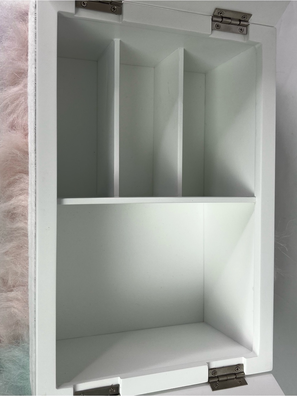 Pottery Barn Teen-Faux Fur Mani Pedi Lap desk Unicorn Multi Color Storage/Mirror - Picture 8 of 16